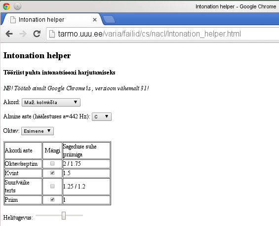 IntonationHelper web app
